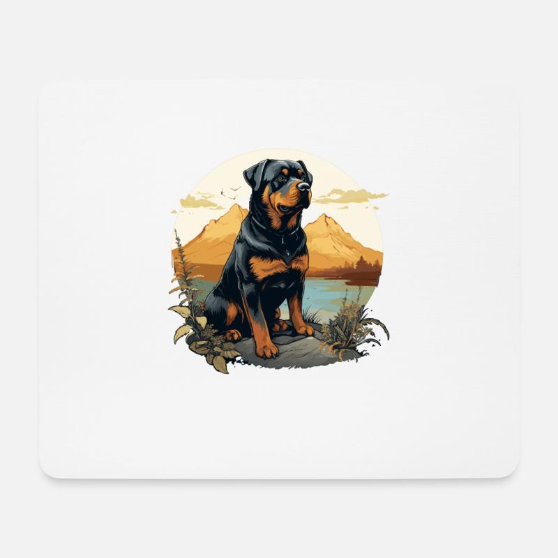Rottweiler - Mousepad (Querformat) - Weiß