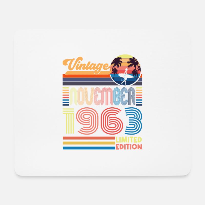 Jubiläum November 1963. Geschenk November 1963. - Mousepad (Querformat) - Weiß