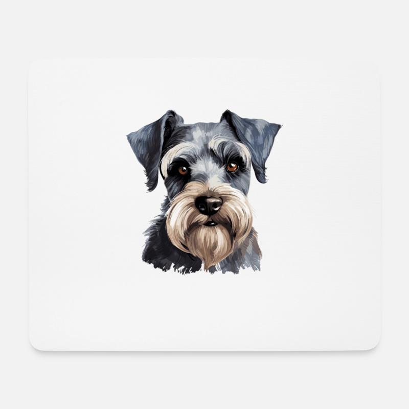 Schnauzer - Tapis de souris (format paysage) - blanc