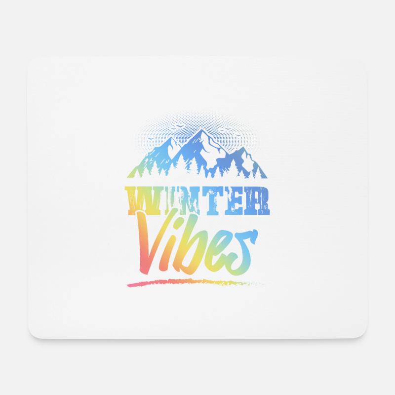Winter Vibes - Mousepad (Querformat) - Weiß
