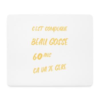 Cadeau D'anniversaire Beau gosse et d'avoir 60 ans - Tapis de souris (format paysage) - blanc - Devant