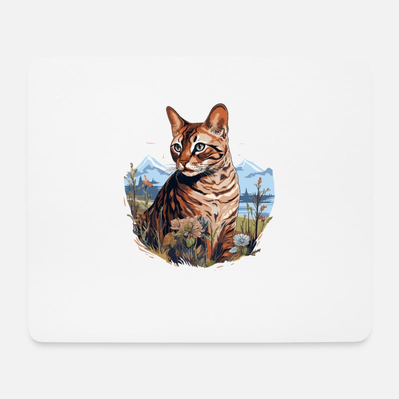 Bengal Cat - Mousepad (Querformat) - Weiß