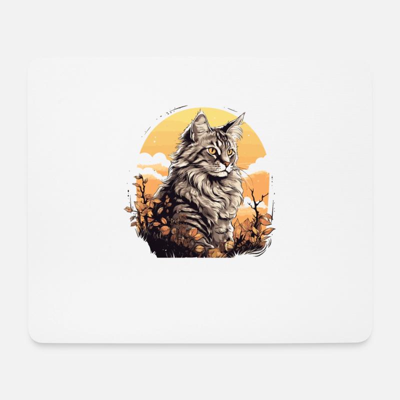 Maine Coon - Mousepad (Querformat) - Weiß