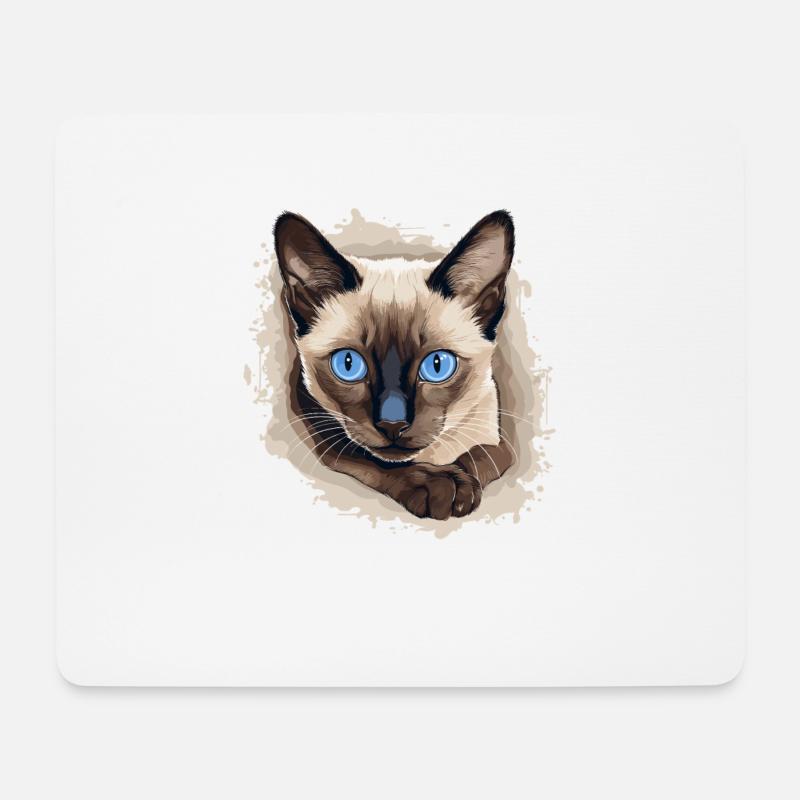 Siamese Cat Siamkatze - Mousepad (Querformat) - Weiß