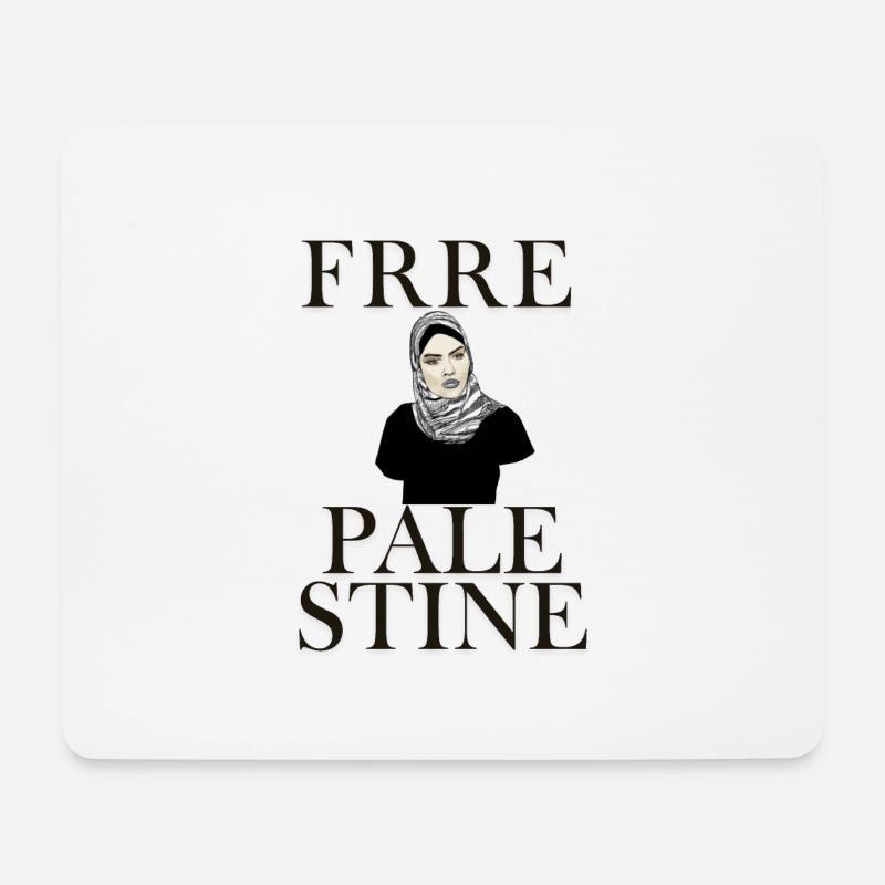 Freie Palästina-Frau - Mousepad (Querformat) - Weiß