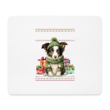 Border Collie Hund Feliz Navidog - Feliz Navidad Ch - Mousepad (Querformat) - Weiß - Vorne