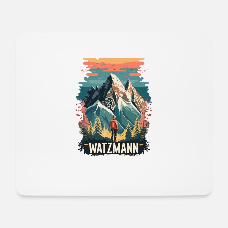 Watzmann Wandern - Berchtesgadener Alpen Bayern - Mousepad (Querformat) - Weiß