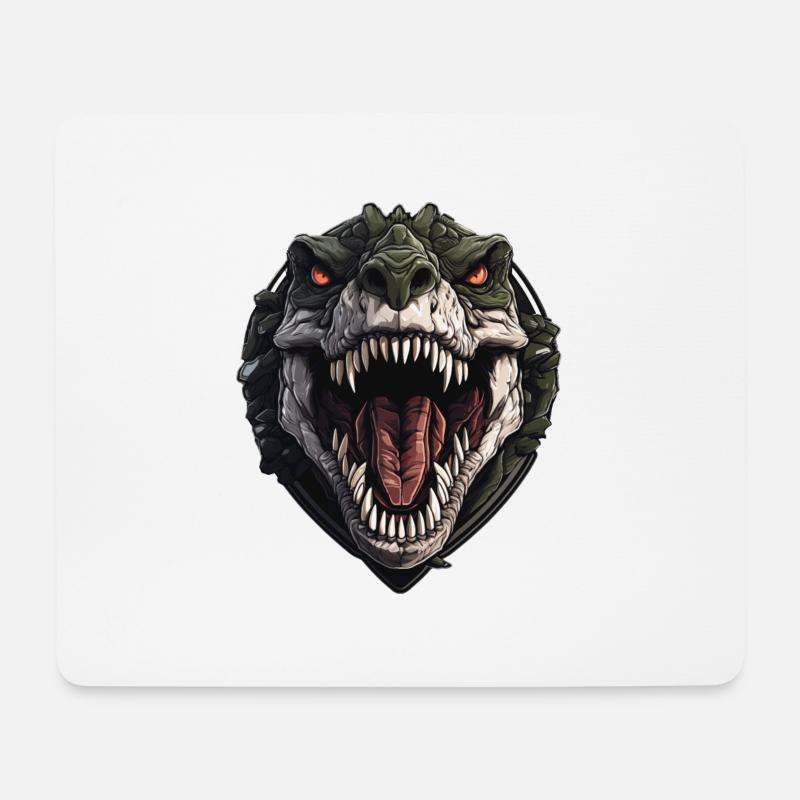 Cooles T-Rex Design - Mousepad (Querformat) - Weiß