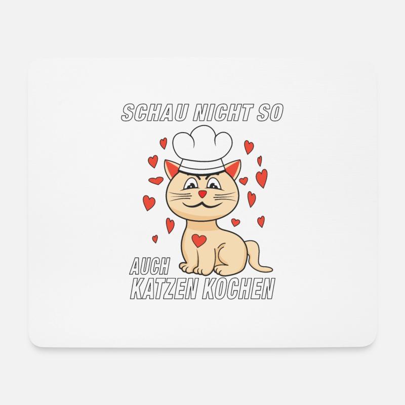 KATZE KOCH AUCH KATZEN KOCHEN - Mousepad (Querformat) - Weiß