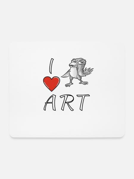 I LOVE ART VÖGEL - Mousepad (Querformat) - Weiß