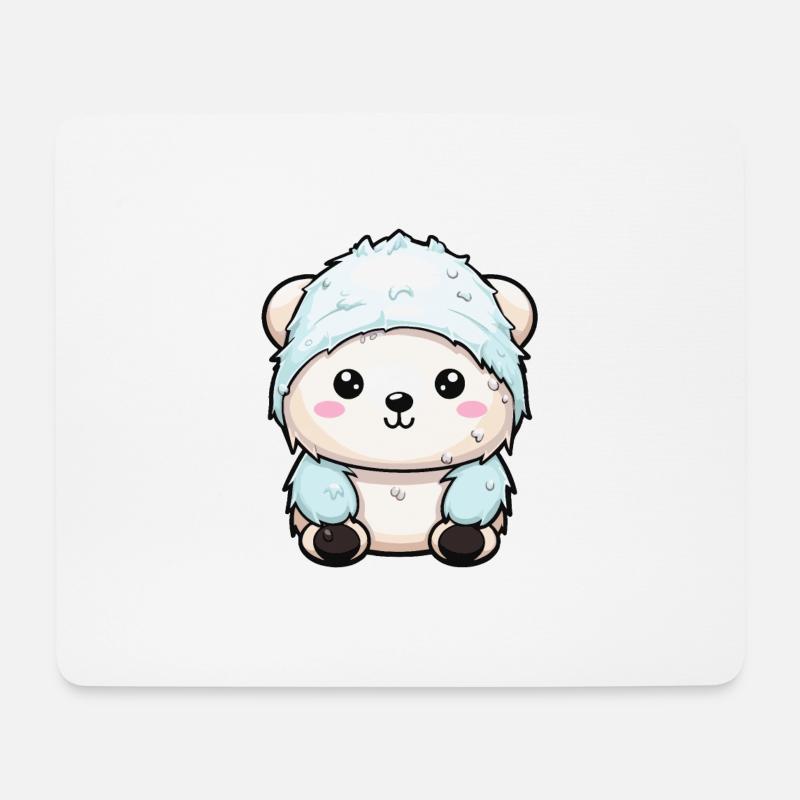 Eisbär Winter Polar Bär Tier Comic - Mousepad (Querformat) - Weiß