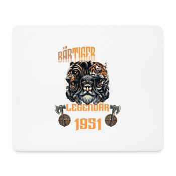 BÄRTIGERMANN Wikinger Geburtstag Legendär seit - Mousepad (Querformat) - Weiß - Vorne
