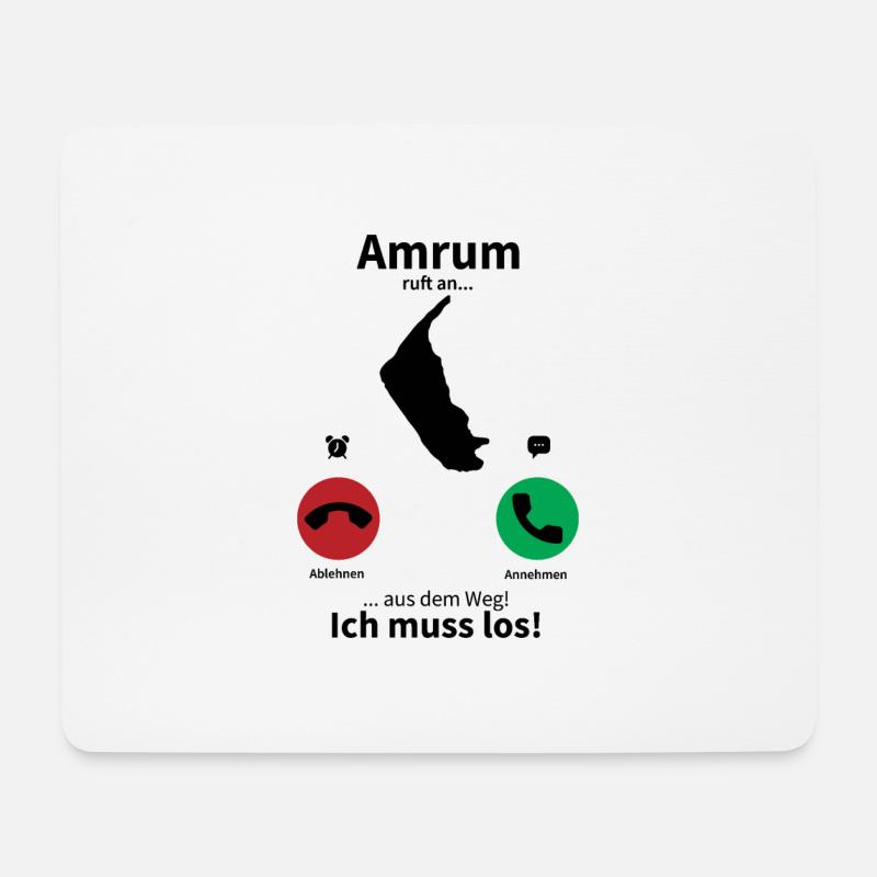 Amrum ruft an... - Mousepad (Querformat) - Weiß