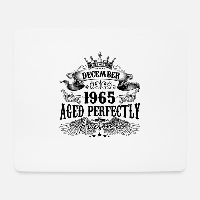 Geburtstag 1965 Dezember 1965 geboren im Dezember - Mousepad (Querformat) - Weiß