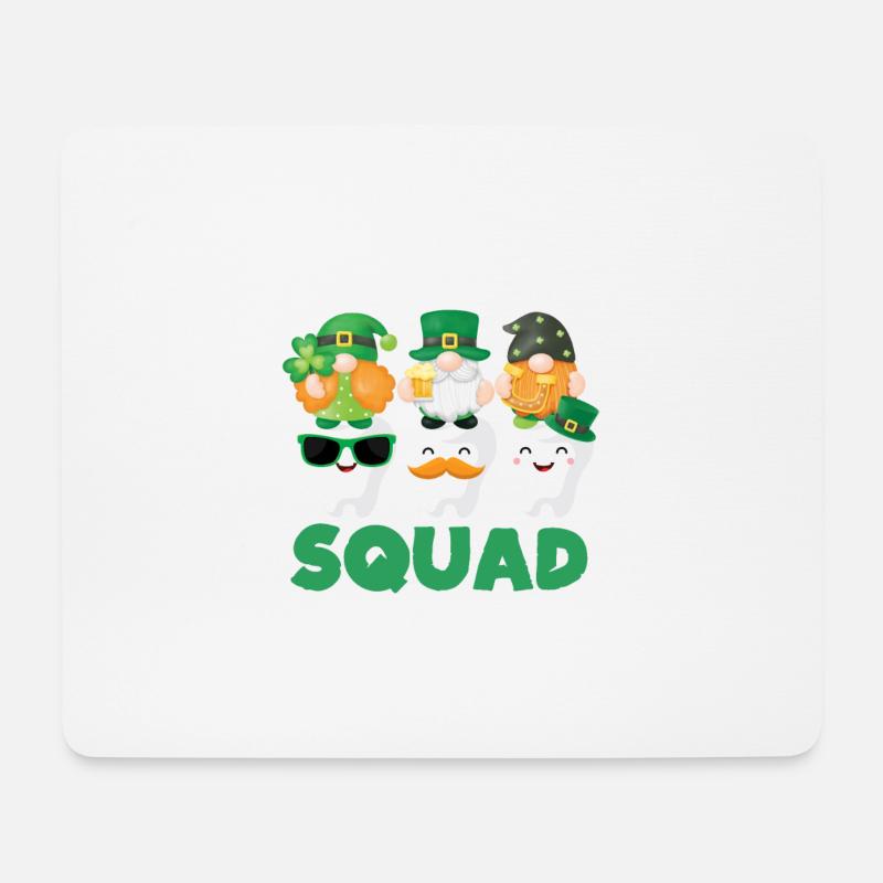 Dental Squad Zahn Niedlichen Gnom Saint Patricks - Mousepad (Querformat) - Weiß