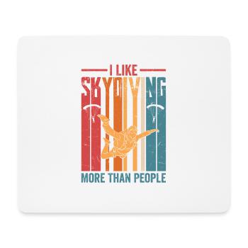 I Like Skydiving More Than People Parachute Skydiv - Mousepad (Querformat) - Weiß - Vorne