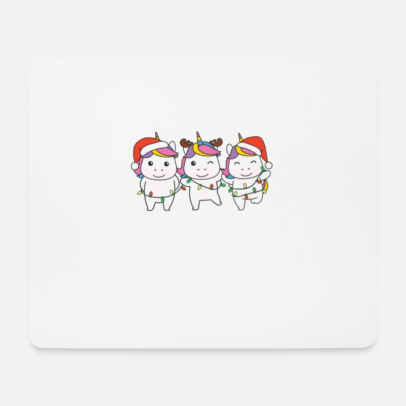 Frohe Weihnachten Einhorn Heiligabend Einhörner - Mousepad (Querformat) - Weiß