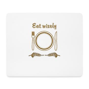PLATE CUTLERY Eat wisely - Mouse Pad (horizontal) - white - Front