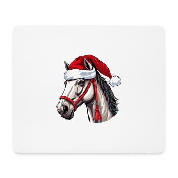 Noël tête de cheval Noël - Tapis de souris (format paysage) - blanc - Devant