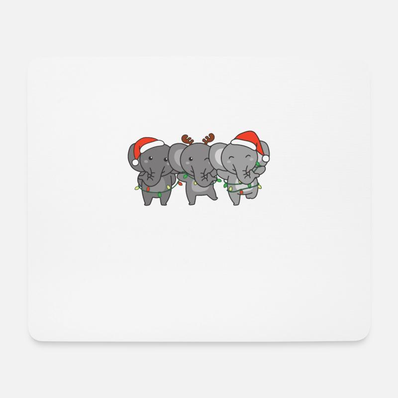 Frohe Weihnachten Elefant Heiligabend Elefanten - Mousepad (Querformat) - Weiß