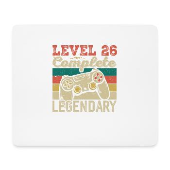 Level 26 abgeschlossen, Geschenk zum 26. Geburtstag - Mousepad (Querformat) - Weiß - Vorne