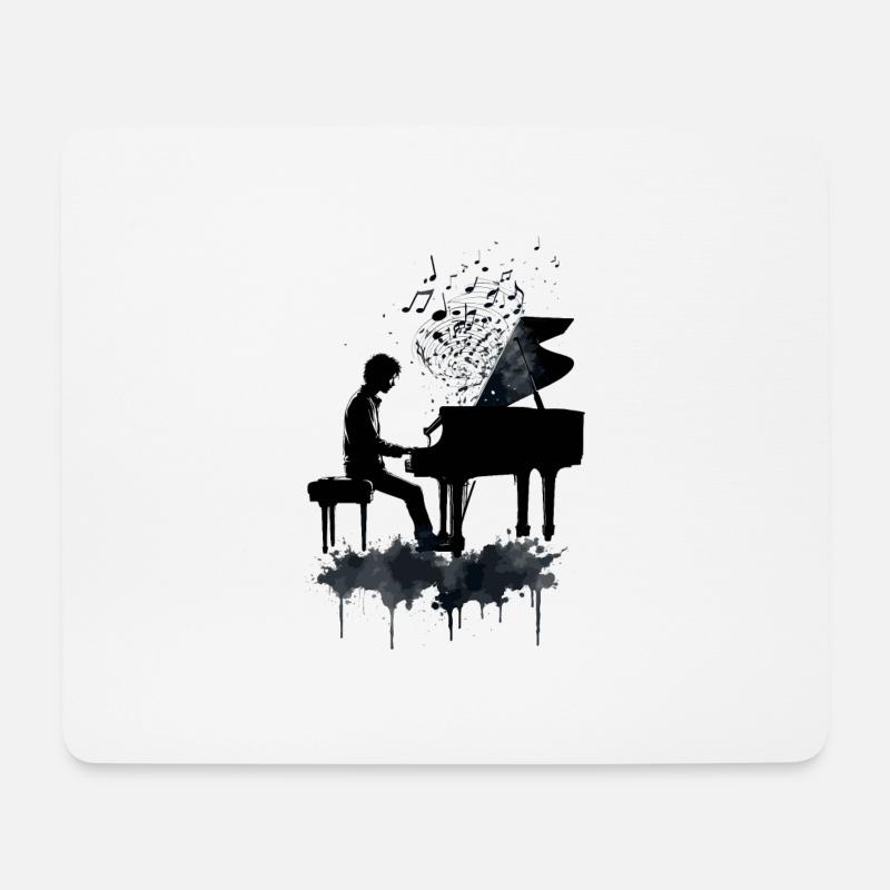 Piano Spieler - Mousepad (Querformat) - Weiß