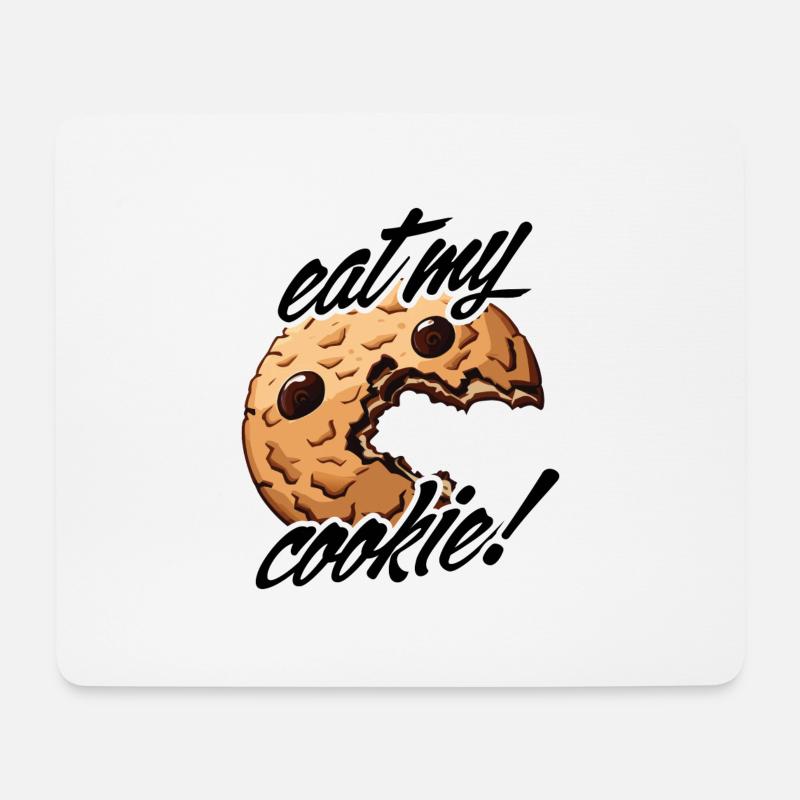 eat my cookie - Mousepad (Querformat) - Weiß