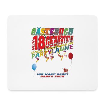 18. Geburtstag Mädchen & Junge Gästebuch - Mousepad (Querformat) - Weiß - Vorne