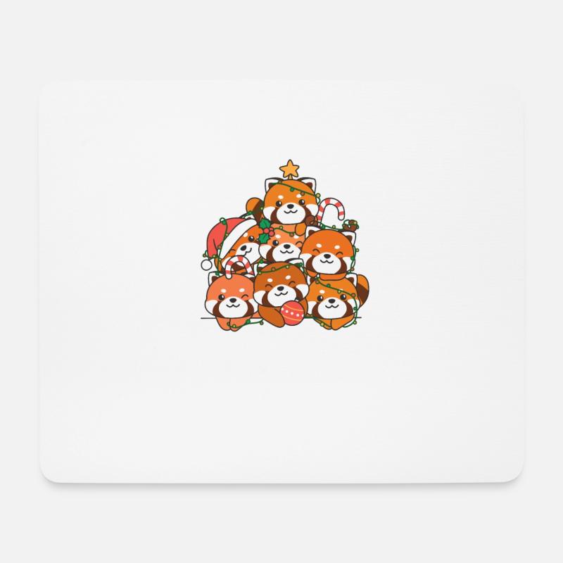 Frohe Weihnachten Roter Panda Heiligabend Rote - Mousepad (Querformat) - Weiß