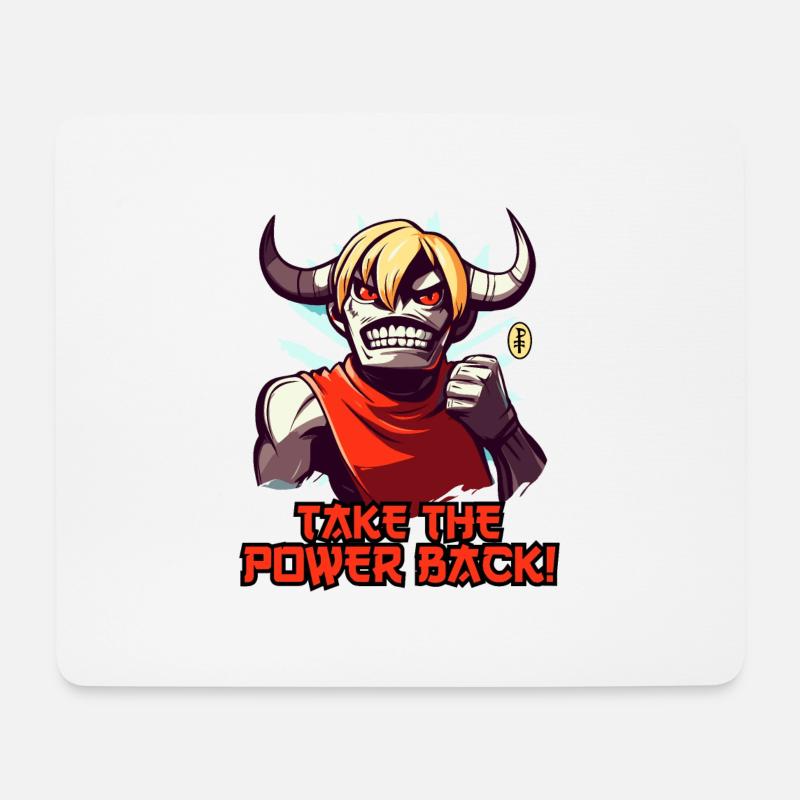 Hole Dir die Macht zurück! Ein Anime Minotaurus - Mousepad (Querformat) - Weiß