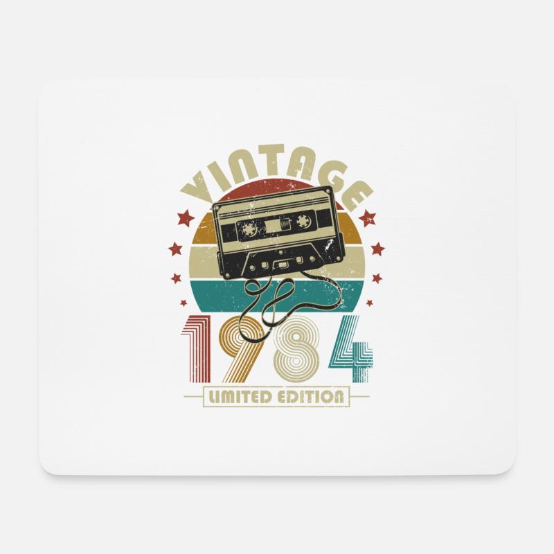 Vintage 1984 Retro Geburtstag Vintage Geschenk - Mousepad (Querformat) - Weiß
