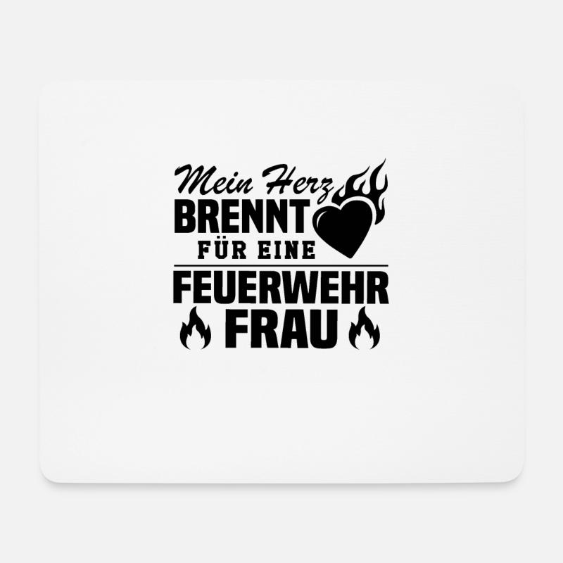 Mein Herz brennt für eine Feuerwehrfrau - Mousepad (Querformat) - Weiß