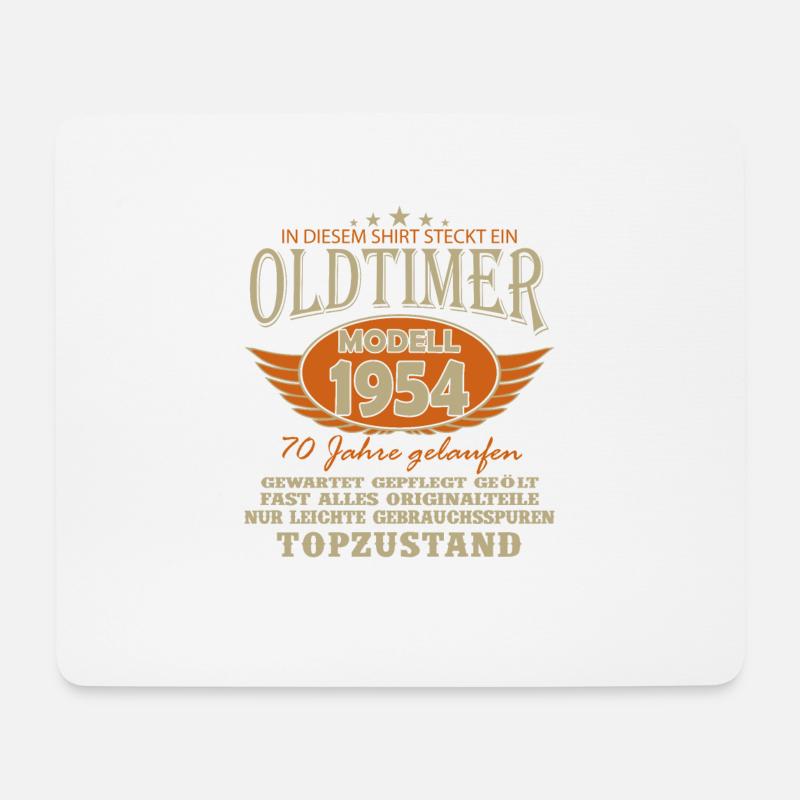 70. Geburtstag Vintage Retro Geschenk 1954 - Mousepad (Querformat) - Weiß