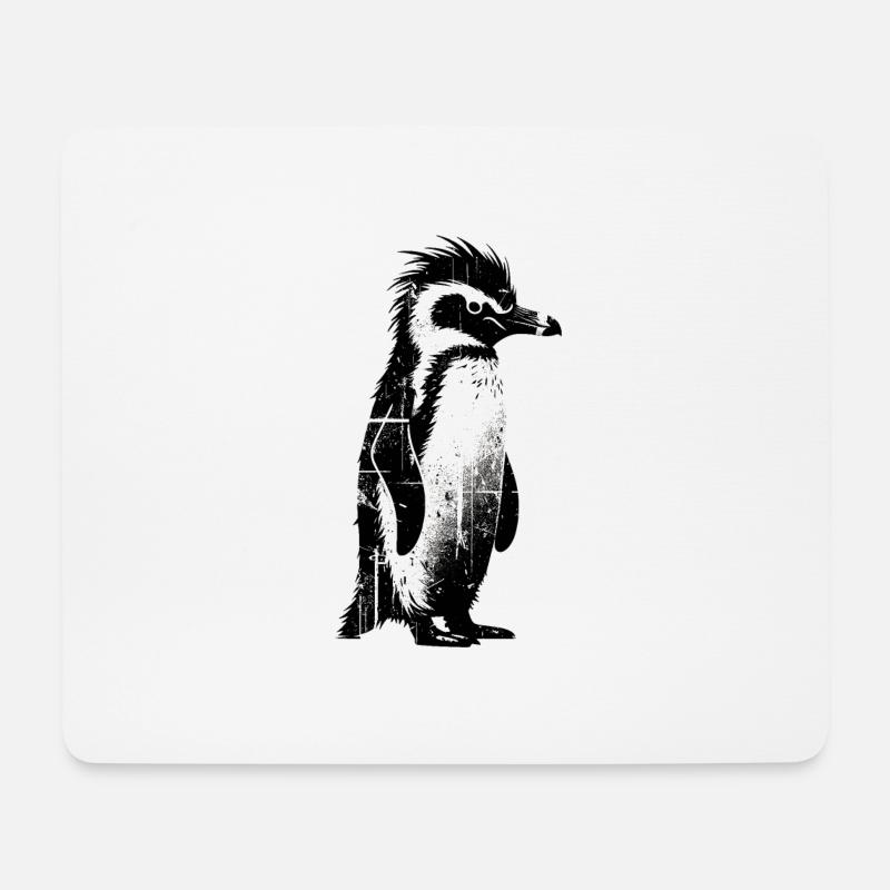 Ausgefallenes Pinguin-Liebhaber-Geschenk im urbanen Grunge-Stil - Mousepad (Querformat) - Weiß