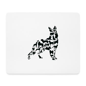 Propriétaire de chien Silhouette d’amant de chien - Tapis de souris (format paysage) - blanc - Devant