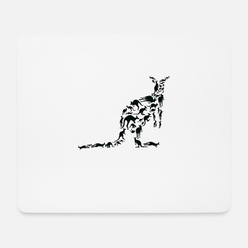 Känguru Wildlife Australien Känguru Silhouette - Mousepad (Querformat) - Weiß