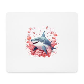 Shark Love Bubbles Valentine's Day Underwater - Mouse Pad (horizontal) - white - Front