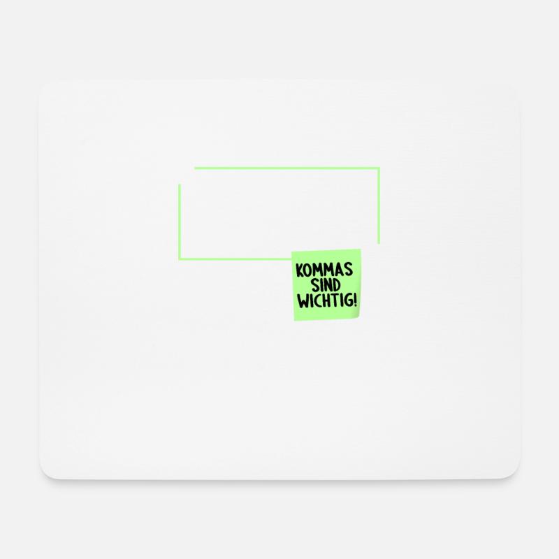 Er will Sie nicht. Komma Grammatik Witz - Mousepad (Querformat) - Weiß