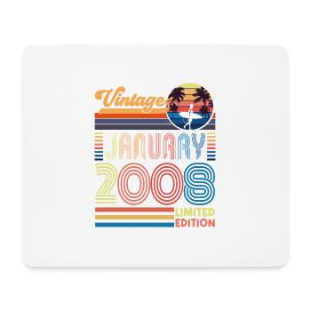 Anniversary January 2008. Gift January 2008. - Mouse Pad (horizontal) - white - Front