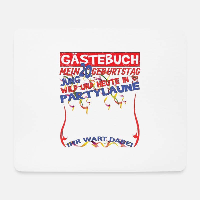 20. Geburtstag Frau & Mann Gästebuch - Mousepad (Querformat) - Weiß