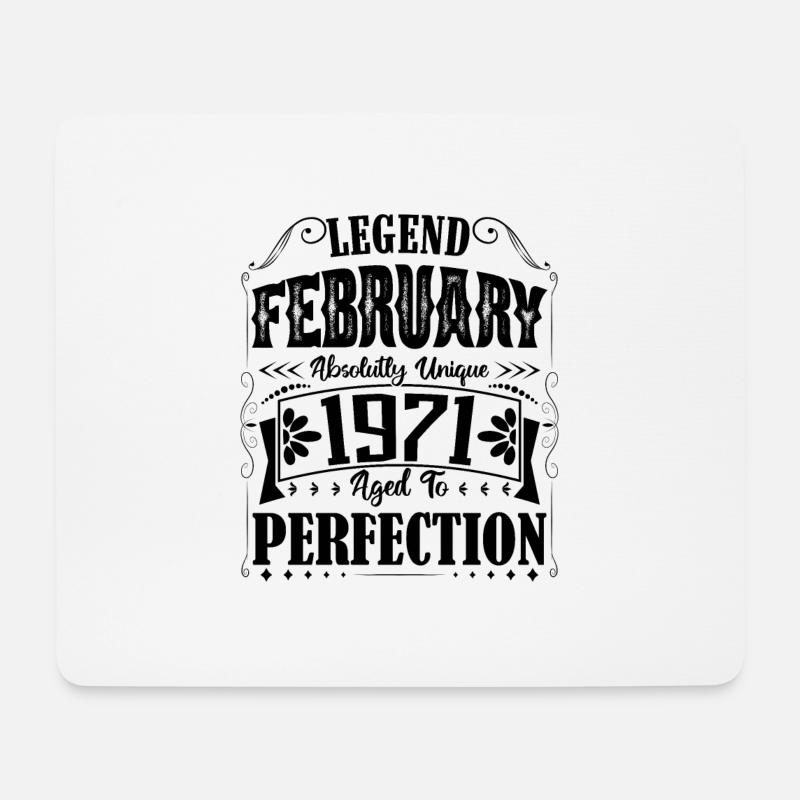 Februar 1971. Februar 1971 Geburtstagsgeschenk. - Mousepad (Querformat) - Weiß