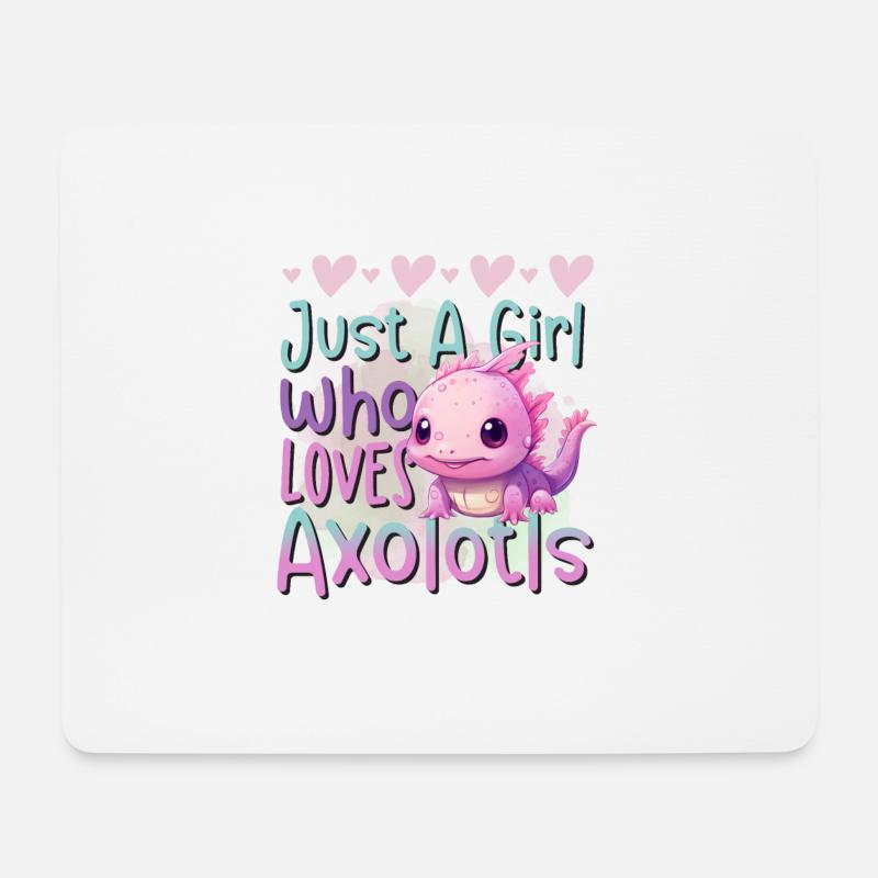 Just A Girl Who Loves Axolotls - Mousepad (Querformat) - Weiß