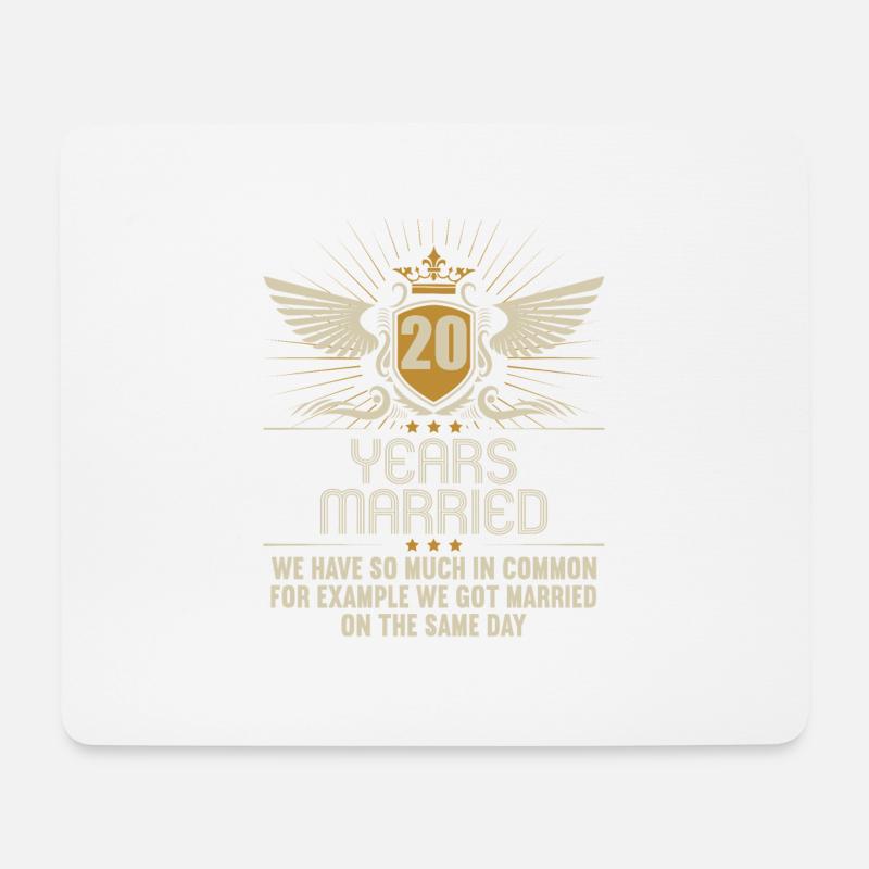 Wir haben viel gemeinsam 20.Hochzeitstag - Mousepad (Querformat) - Weiß