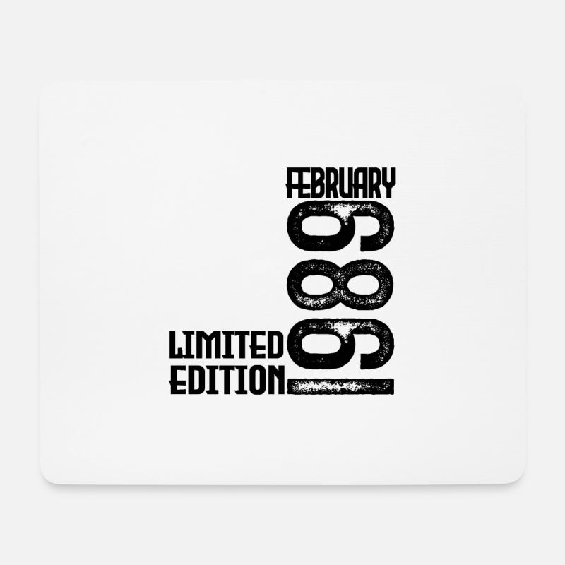 Februar 1989 Jubiläumsgeschenk. Februar 1989. - Mousepad (Querformat) - Weiß
