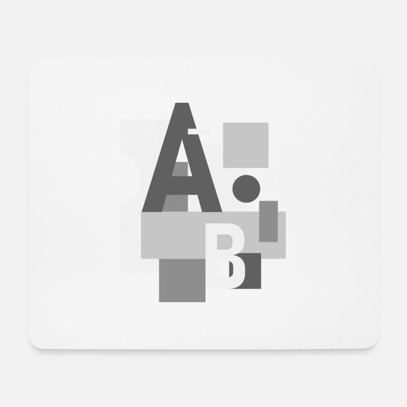 Abstract image with letters A and B - Mouse Pad (horizontal) - white