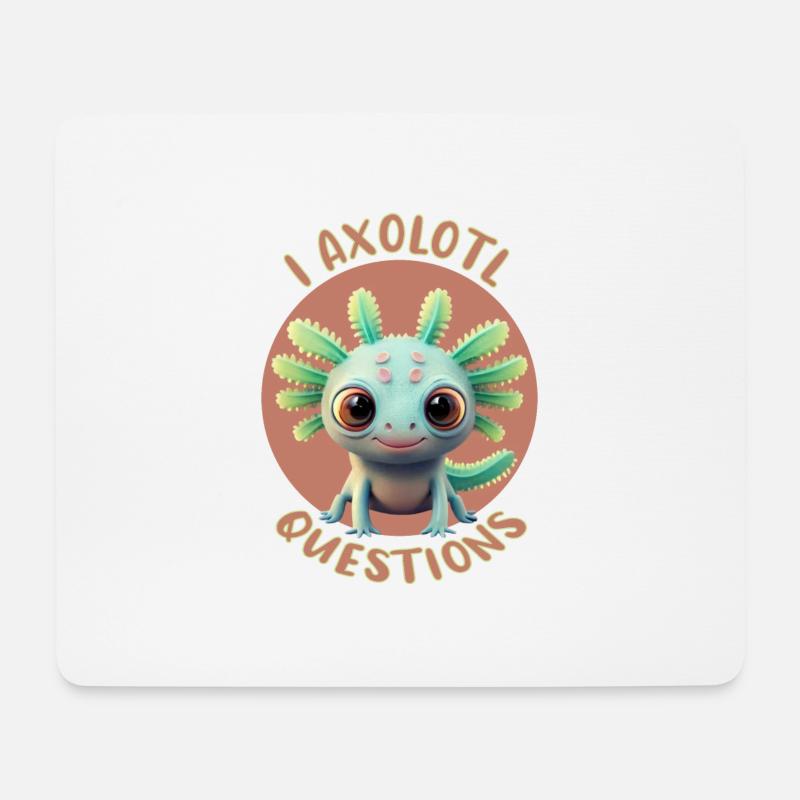 I Axolotl Questions - Mousepad (Querformat) - Weiß