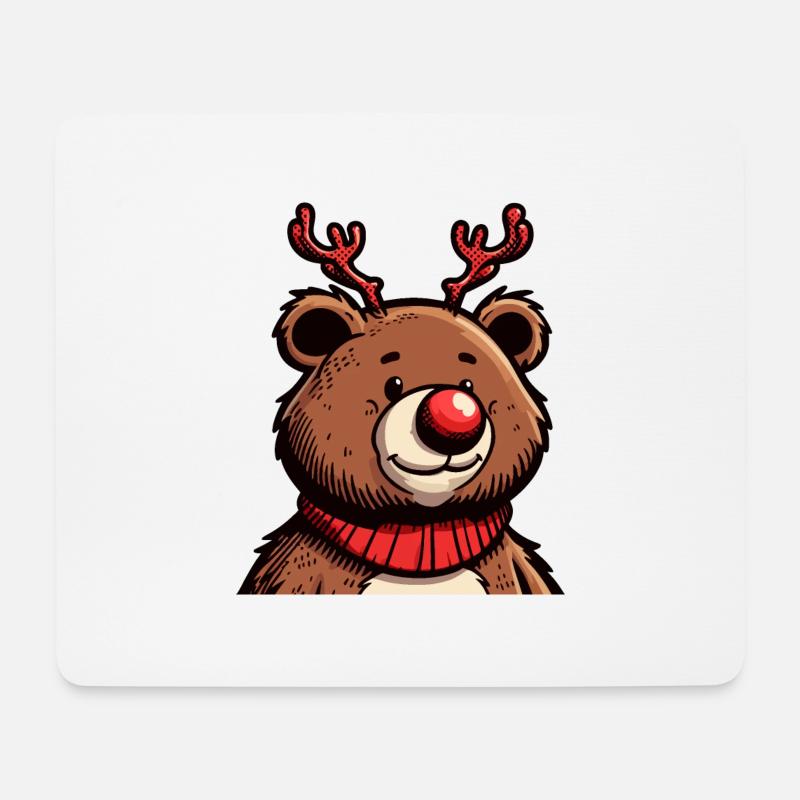 Weihnachtsbär - Mousepad (Querformat) - Weiß