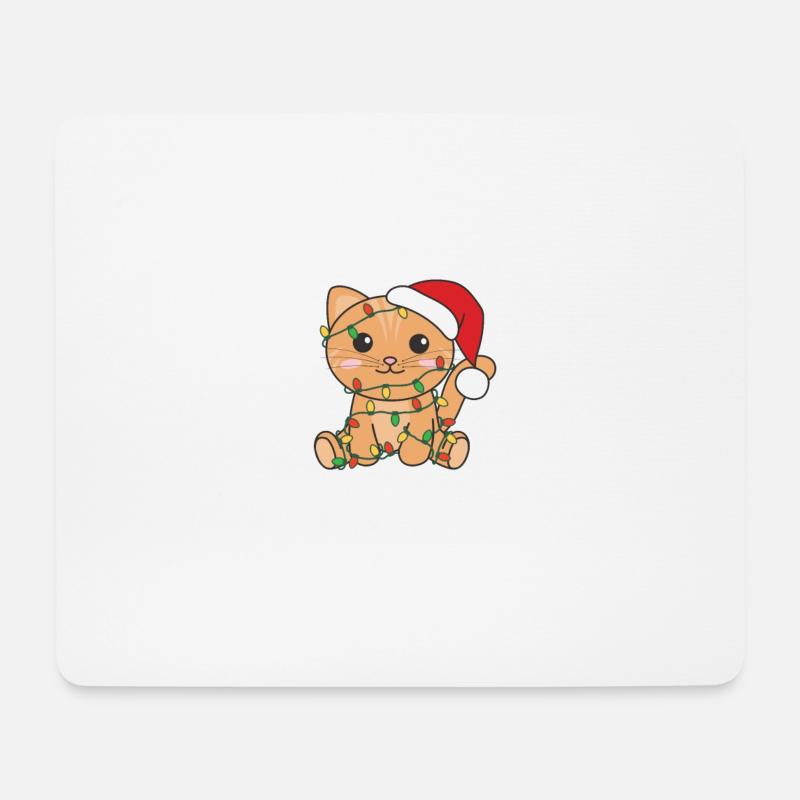 Katze Weihnachten Winter Tiere Katzen - Mousepad (Querformat) - Weiß