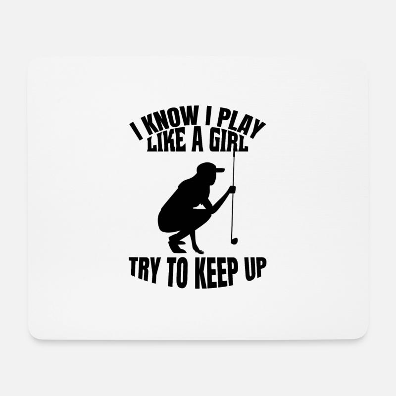 Golfspieler Golf Golfverein Golfsport Golfplatz - Mousepad (Querformat) - Weiß