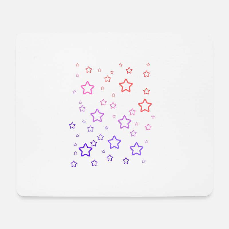 Regenbogen-Sterne - Mousepad (Querformat) - Weiß